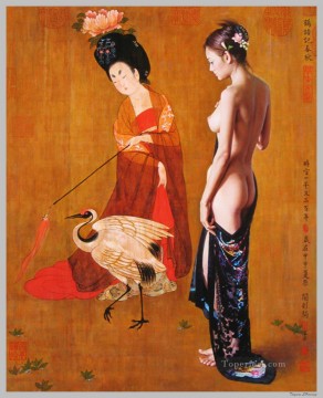  Guan Painting - Guan ZEJU 28 Chinese girl nude
